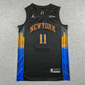 Men's New York Knicks Jalen Brunson Black Swingman Jersey - Statement Edition
