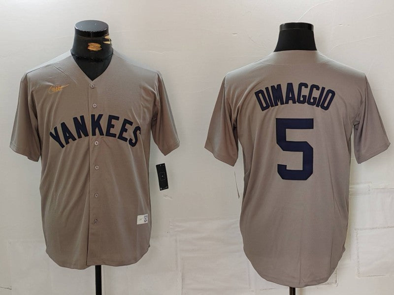 Men's New York Yankees Joe Dimaggio Gray Road Cooperstown Collection Player Jersey