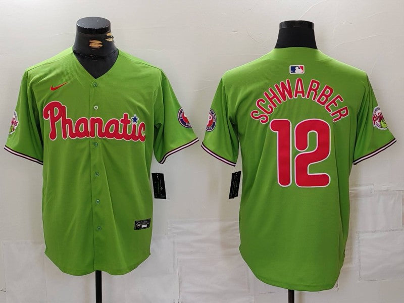 Men's Philadelphia Phillies Kyle Schwarber Green Limited Player Jersey
