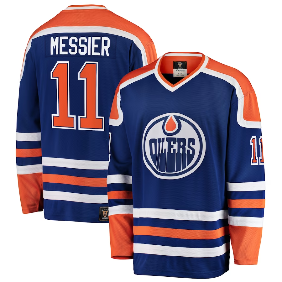 Men's Edmonton Oilers Mark Messier Blue Breakaway Player Jersey
