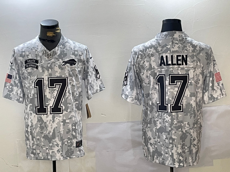 Men's Buffalo Bills Josh Allen Arctic Camo 2024 Salute to Service Limited Jersey