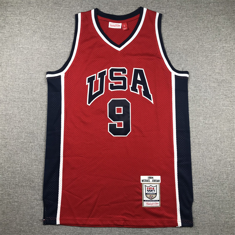 Men's Michael Jordan Red USA Dream Team Olympics Jersey