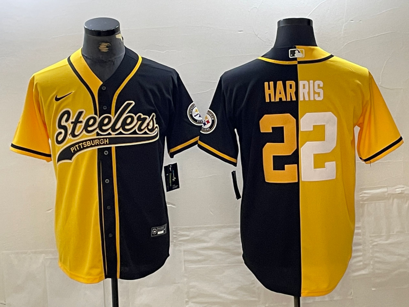 Men's Pittsburgh Steelers Najee Harris Yellow/Black Game Jersey Joint Edition