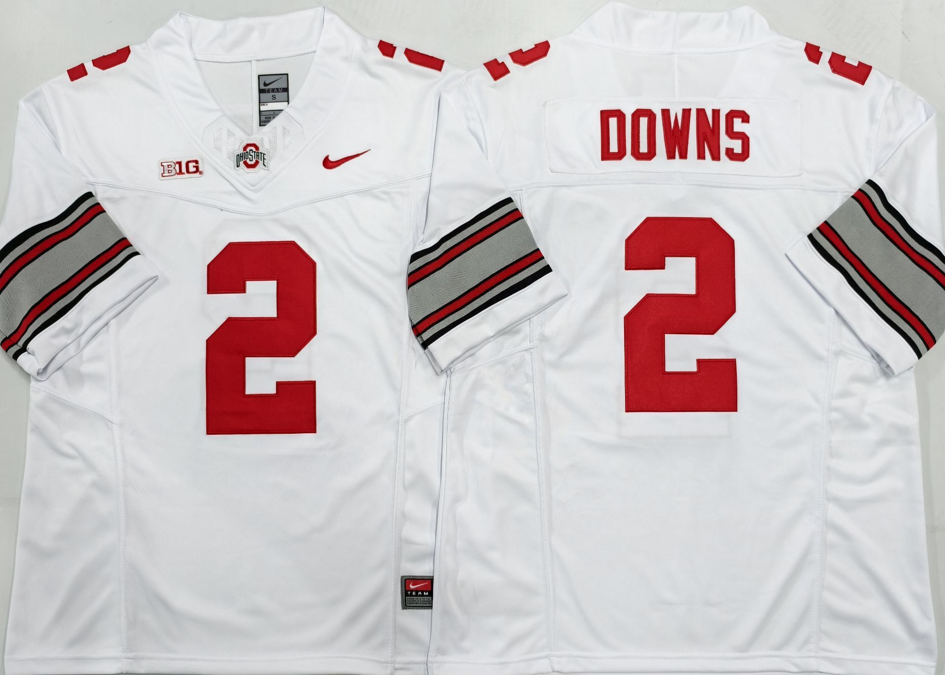 Men's Ohio State Buckeyes Caleb Downs White Player Jersey