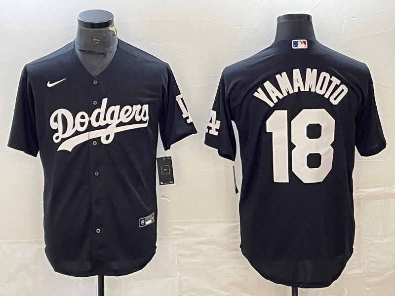 Men's Los Angeles Dodgers Yoshinobu Yamamoto Black Replica Player Jersey
