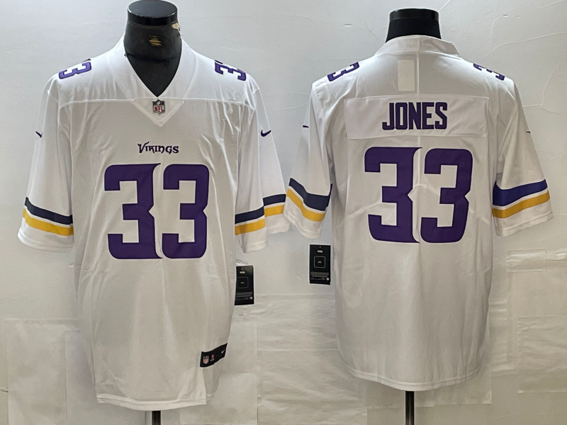 Men's Minnesota Vikings Aaron Jones White Player Game Jersey