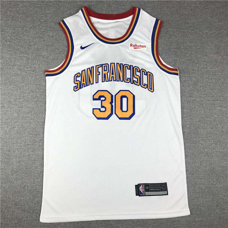 Men's Golden State Warriors Stephen Curry White Classic Player Jersey