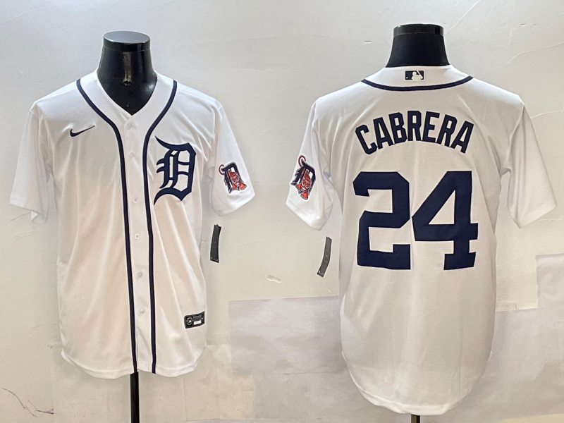 Men's Detroit Tigers Miguel Cabrera White Replica Baseball Jersey