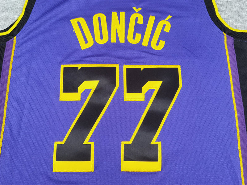Men's Los Angeles Lakers Luka Doncic Purple Swingman Jersey - Statement Edition