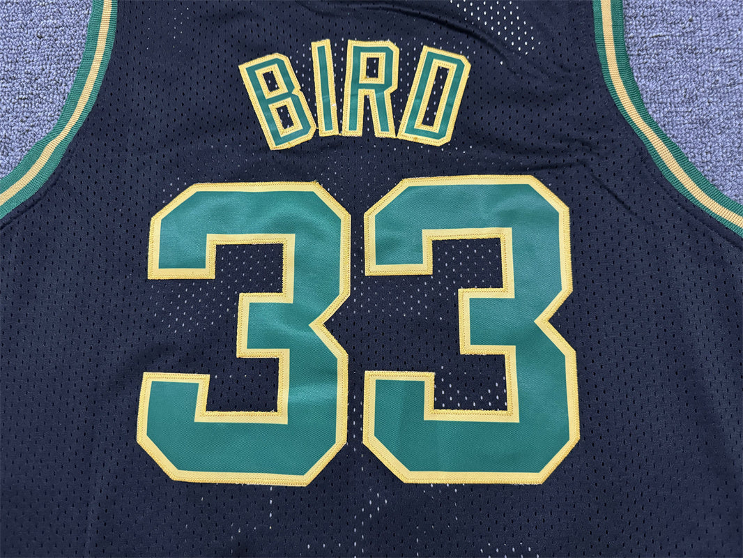 Men's Boston Celtics Larry Bird Black 1985/86 Hardwood Classics Swingman Jersey