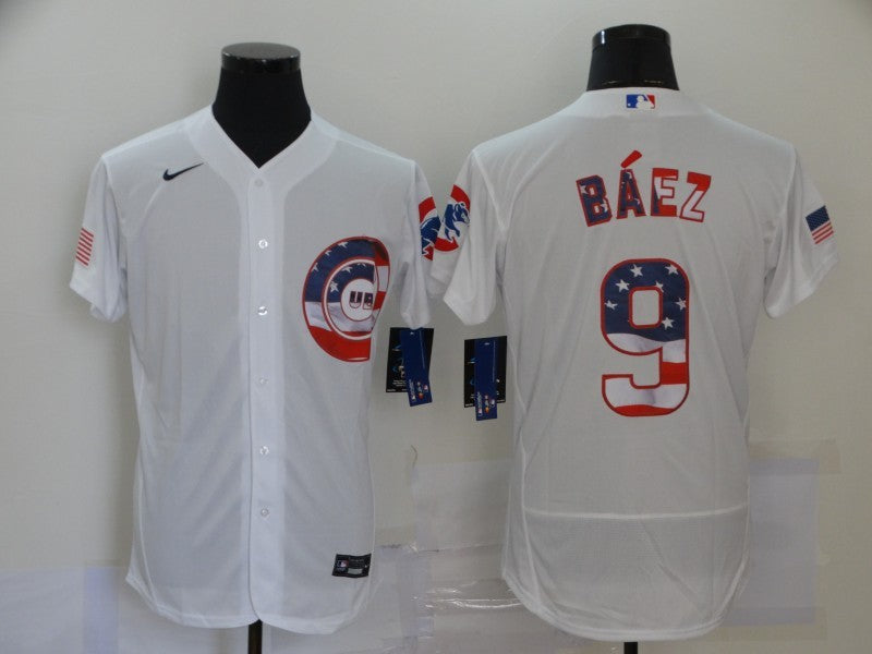 Men's Chicago Cubs Javier Baez White Fashion Stitched Jersey