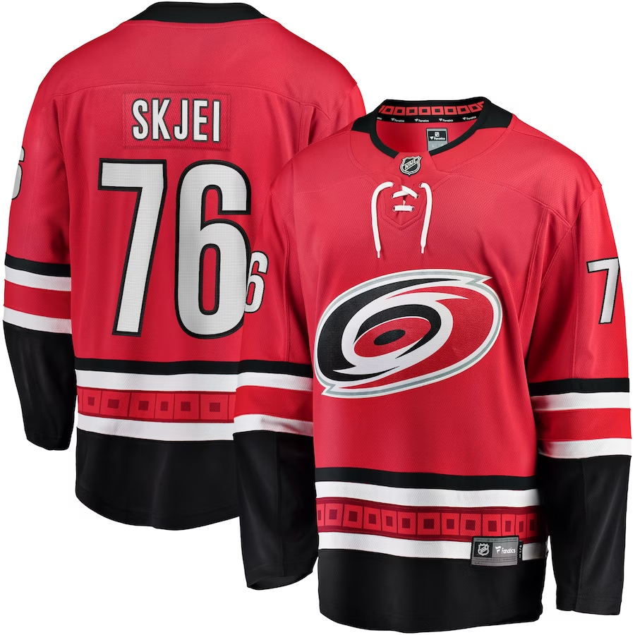 Men's Carolina Hurricanes Brady Skjei Red Home Breakaway Player Jersey