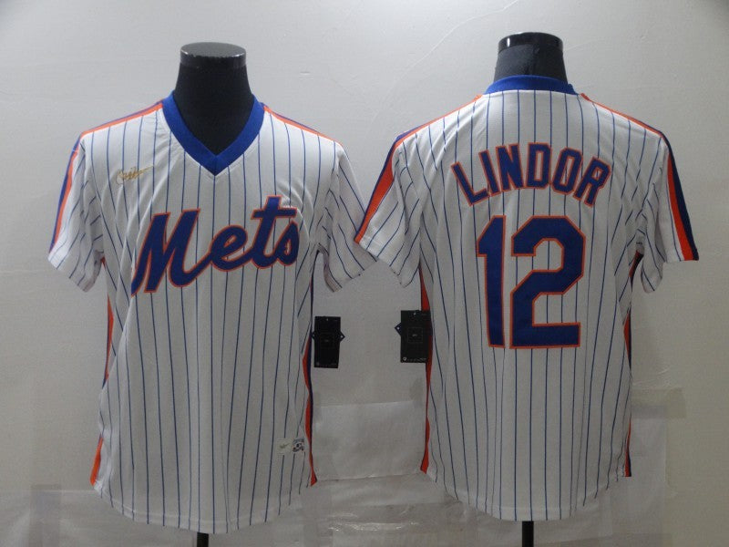 Men's New York Mets Francisco Lindor White Stitched Jersey