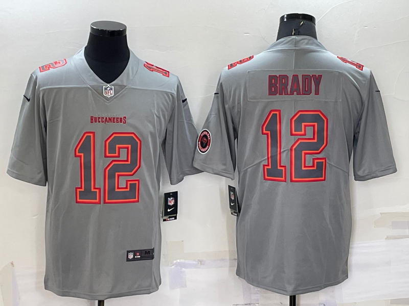 Men's Tampa Bay Buccaneers Tom Brady Gray Atmosphere Fashion Game Jersey