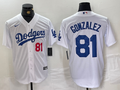 Men's Los Angeles Dodgers Victor Gonzalez White Home Limited Player Jersey