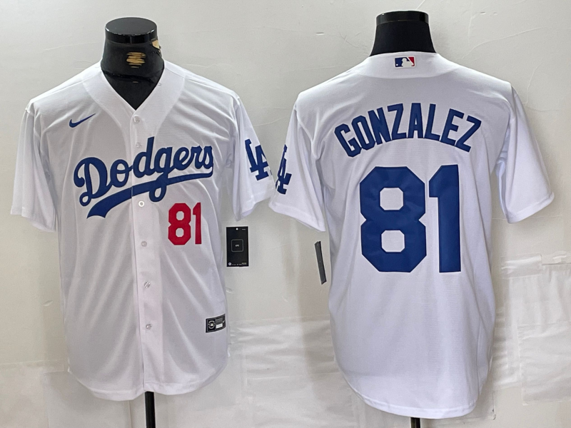 Men's Los Angeles Dodgers Victor Gonzalez White Home Limited Player Jersey