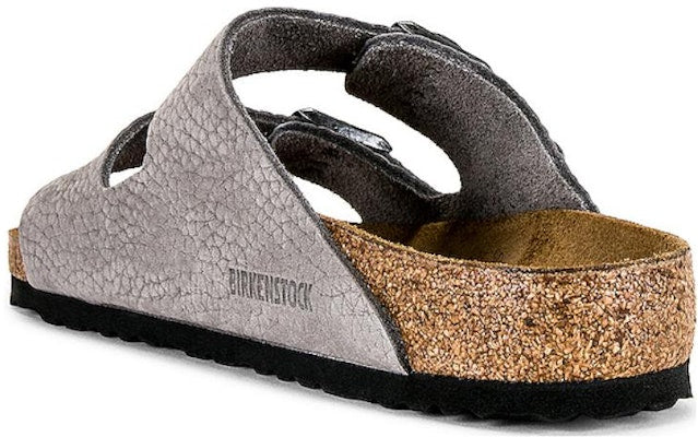 Birkenstock Arizona 1020752 Whale Gray Lychee Leather Slide Sandals
