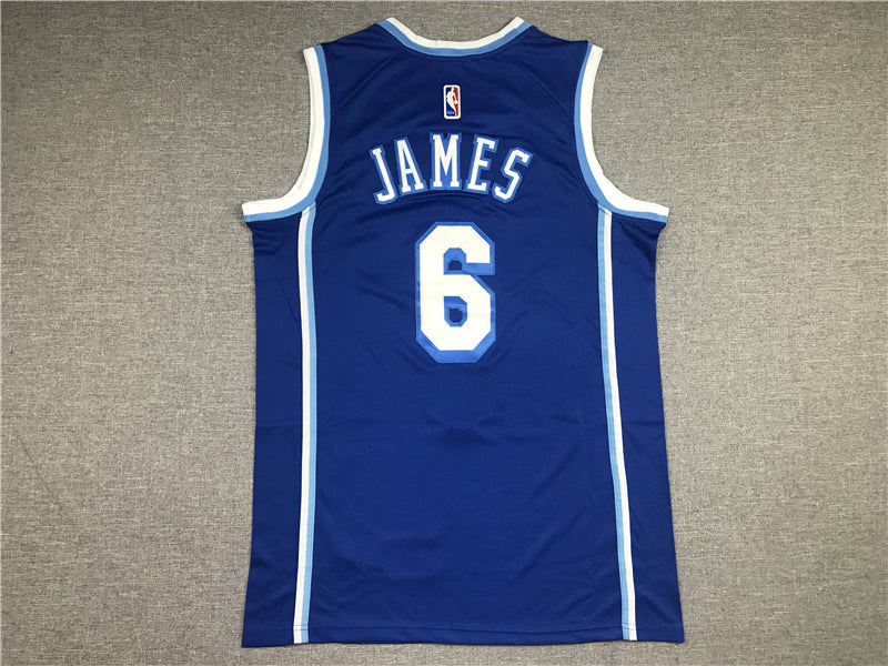 Men's Los Angeles Lakers LeBron James Blue Hardwood Classic Swingman Jersey