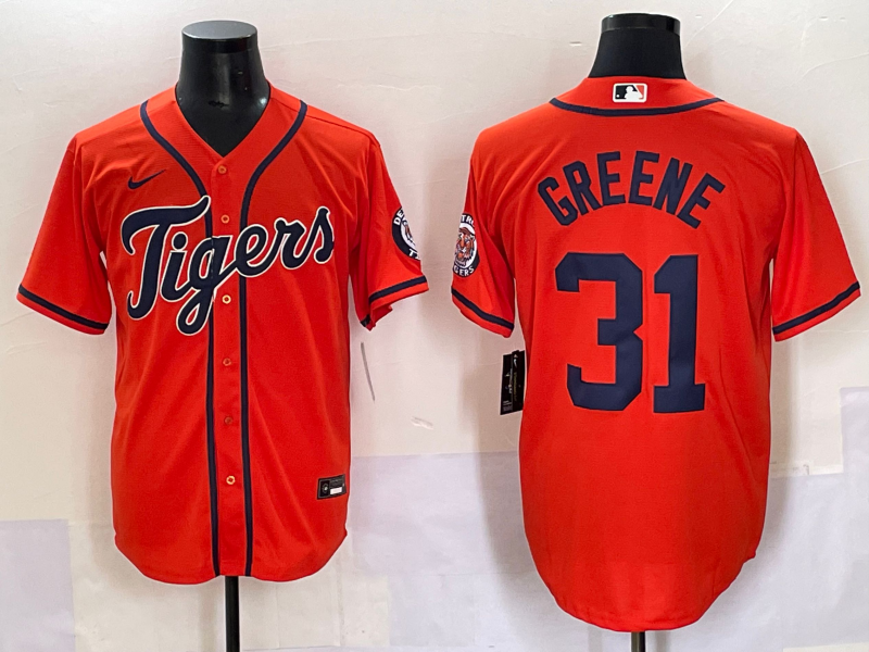 Men's Detroit Tigers Riley Greene Orange Replica Player Jersey