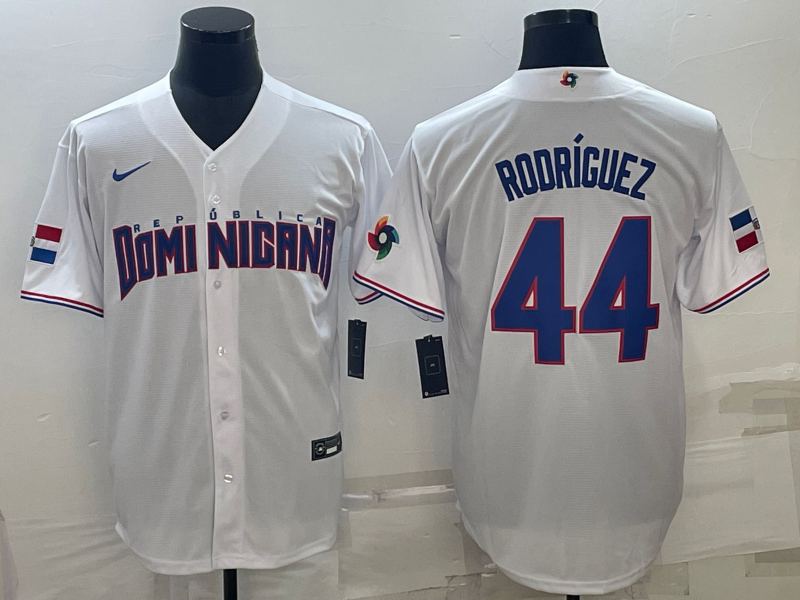 Men's 2023 World Baseball Classic Julio Rodriguez Dominican Republic White Jersey