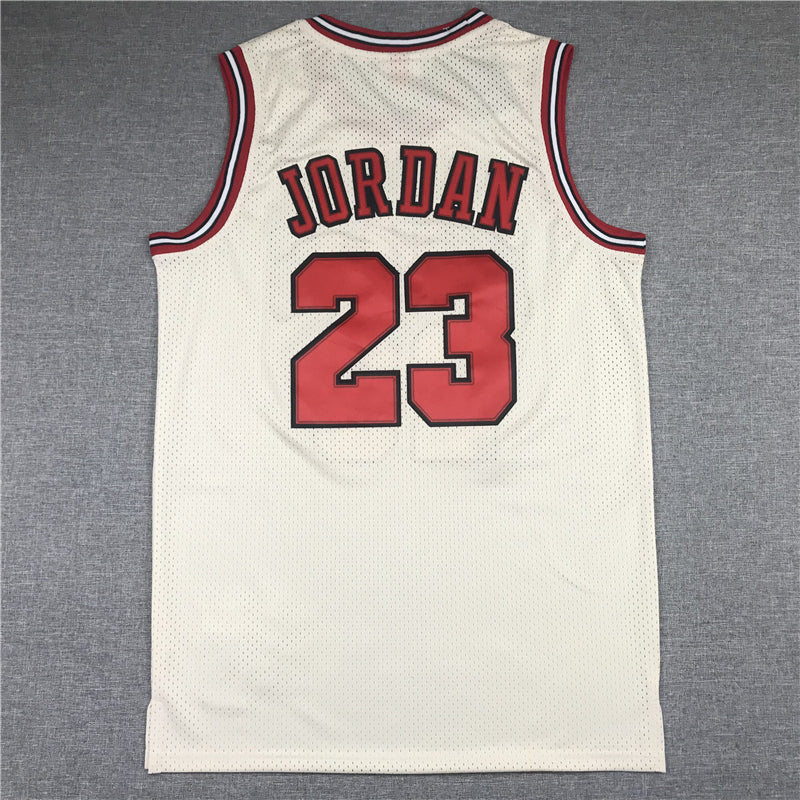 Men's Chicago Bulls Michael Jordan Cream 1995-96 Hardwood Classics Jersey