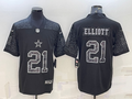 Men's Dallas Cowboys Ezekiel Elliott Black RFLCTV Limited Jersey