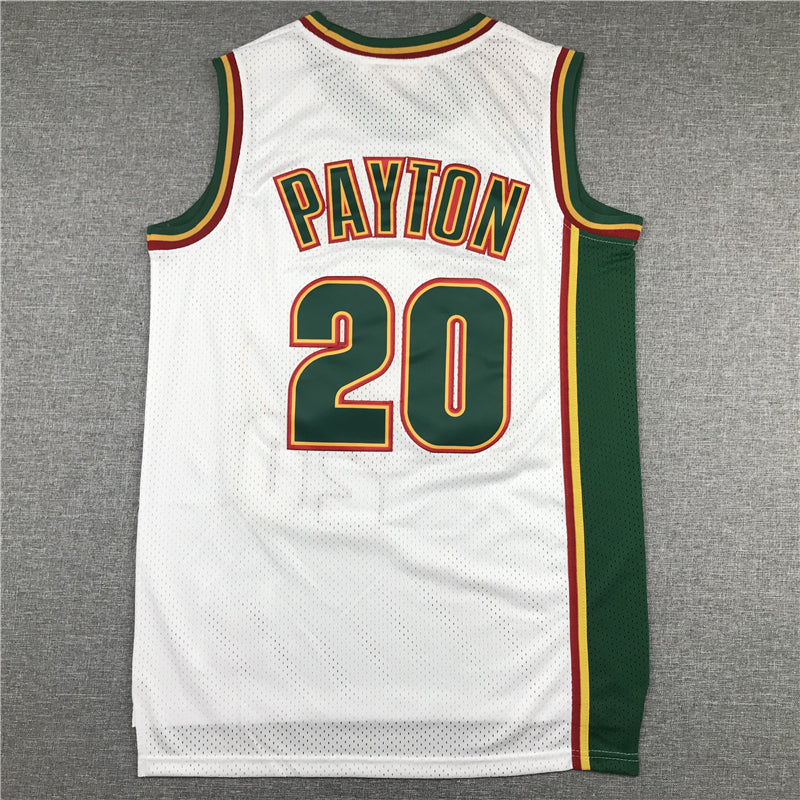 Men's Seattle Supersonics Gary Payton White Throwback Swingman Jersey