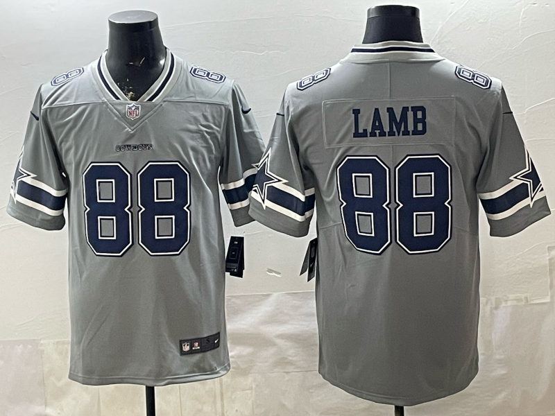 Men's Dallas Cowboys CeeDee Lamb Gray Inverted Team Game Jersey