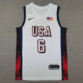 Men's 2024 USA Dream Team LeBron James White Authentic Player Jersey