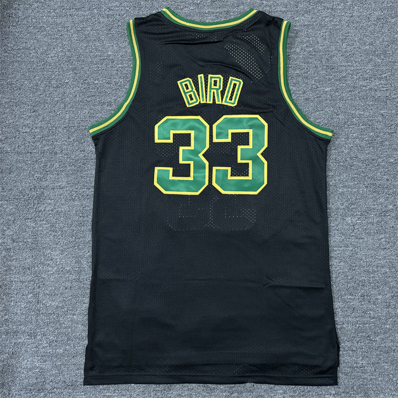 Men's Boston Celtics Larry Bird Black 1985/86 Hardwood Classics Swingman Jersey