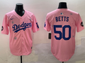 Men's Los Angeles Dodgers Mookie Betts Pink Alternate Replica Player Jersey