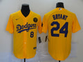 Men's Los Angeles Dodgers Kris Bryant -24 Yellow Replica Baseball Jersey