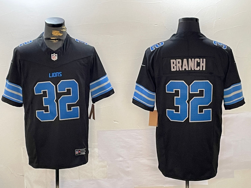 Men's Detroit Lions Brian Branch Black Alternate Game Jersey