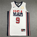 Men's Michael Jordan White Dri-fit Team USA Stitched Basketball Jersey