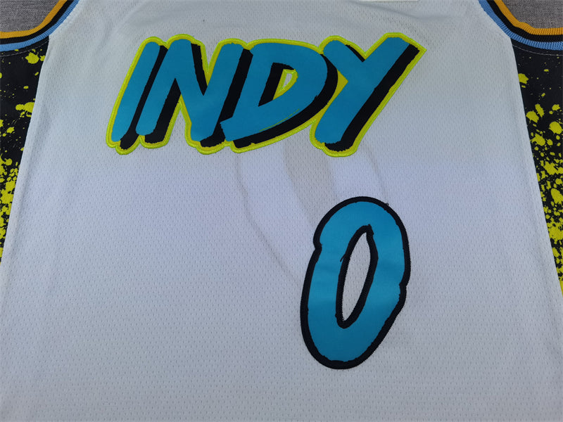 Men's Indiana Pacers Tyrese Haliburton White 2024/25 Swingman Player Jersey - City Edition