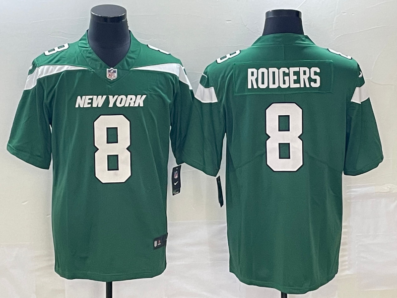 Men's New York Jets Aaron Rodgers Gotham Green Game Jersey