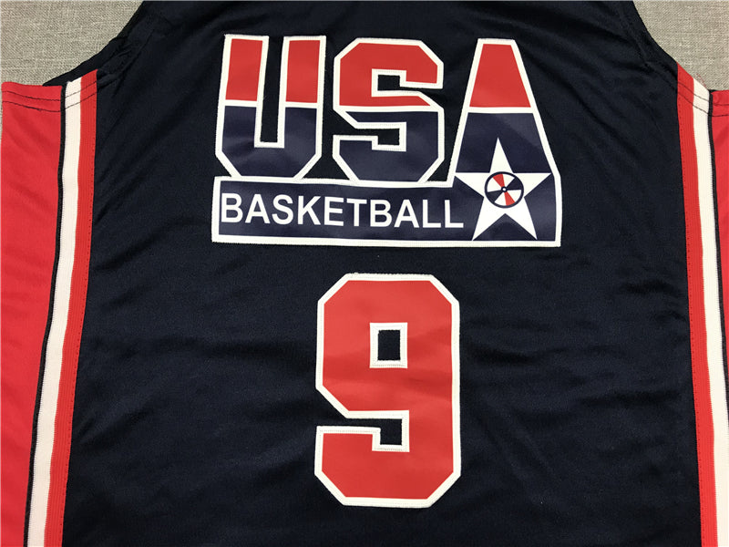 Men's Michael Jordan Navy Dri-fit Team USA Stitched Basketball Jersey