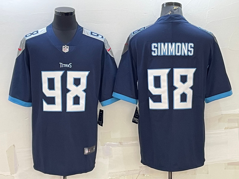 Men's Tennessee Titans Jeffery Simmons Navy Game Jersey