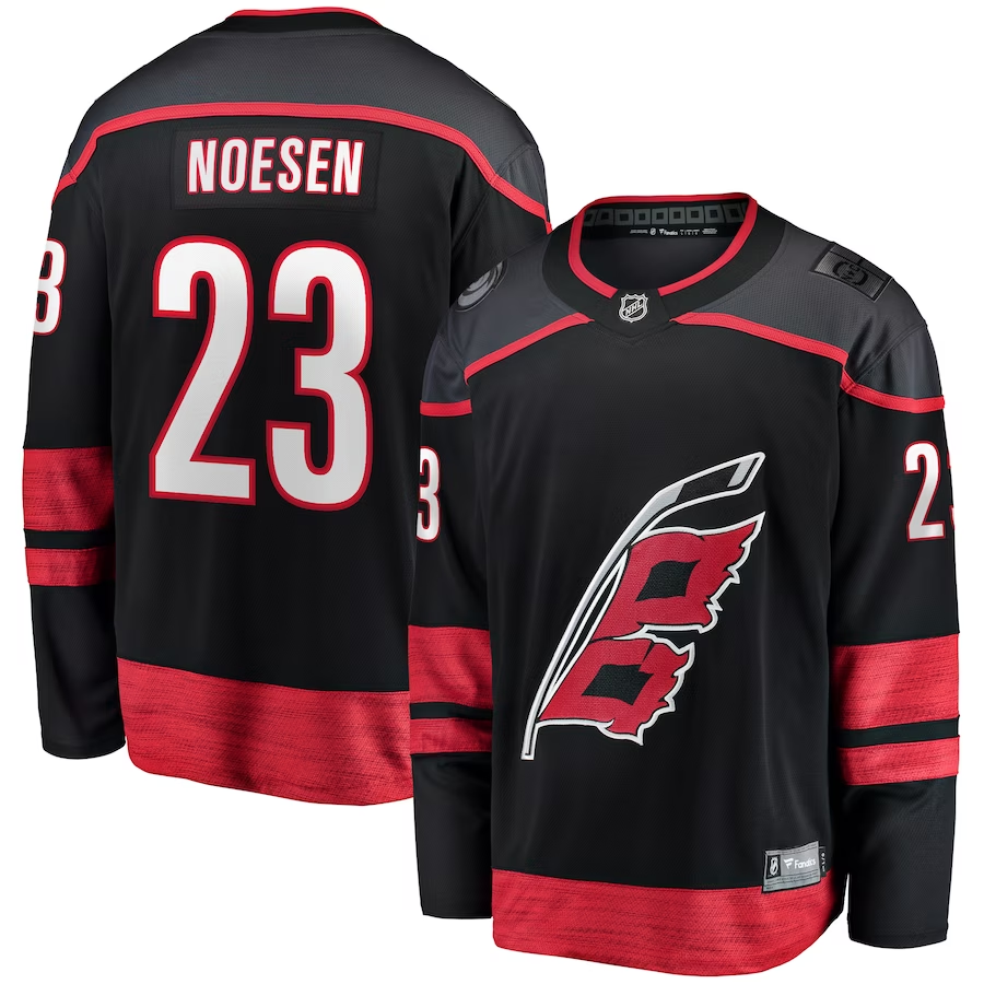 Men's Carolina Hurricanes Stefan Noesen Black Player Game Jersey