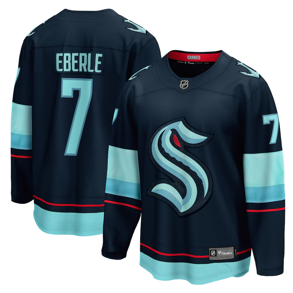 Men's Seattle Kraken Jordan Eberle Fanatics Navy Home Breakaway Jersey