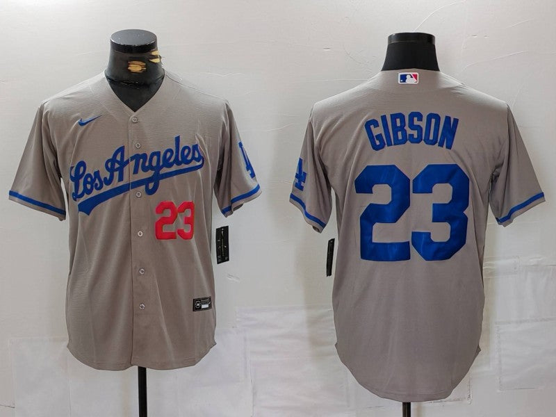 Men's Los Angeles Dodgers Kirk Gibson Gray Player Jersey