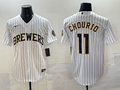 Men's Milwaukee Brewers Jackson Chourio White Replica Player Jersey