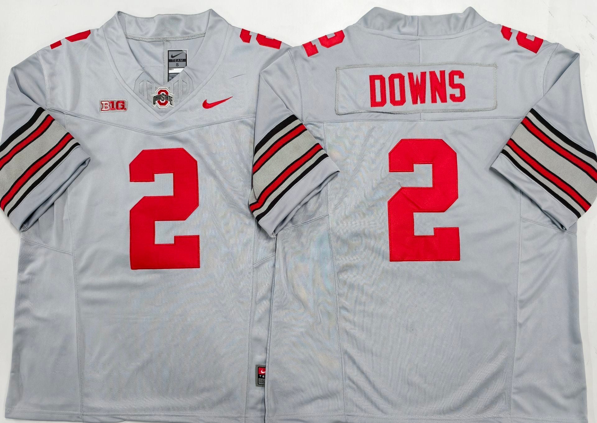 Men's Ohio State Buckeyes Caleb Downs Gray Player Game Jersey
