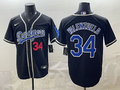 Men's Los Angeles Dodgers Fernando Valenzuela Black Player Game Jersey