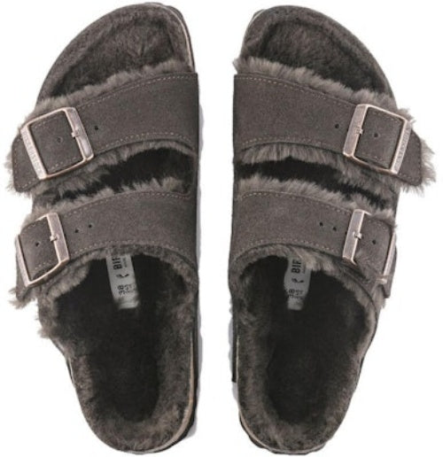 Birkenstock Arizona Shearling Suede Leather 1020566 Mocca Sandals
