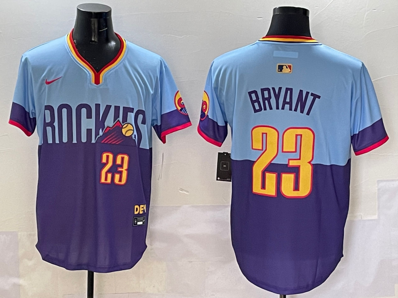Men's Colorado Rockies Kris Bryant Purple/Light Blue 2025 City Connect Limited Player Jersey