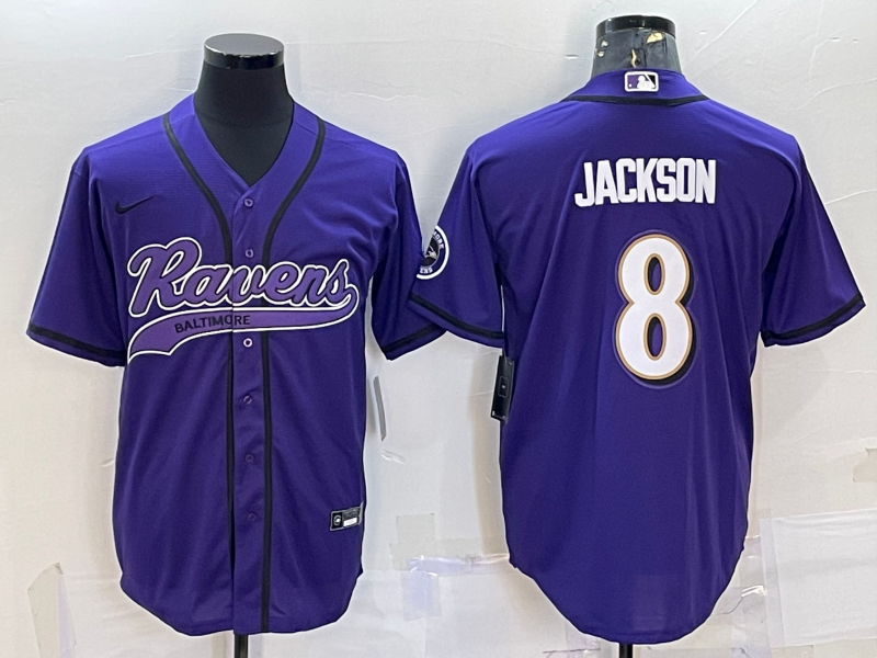 Men's Baltimore Ravens Lamar Jackson Purple Game Jersey Joint Edition