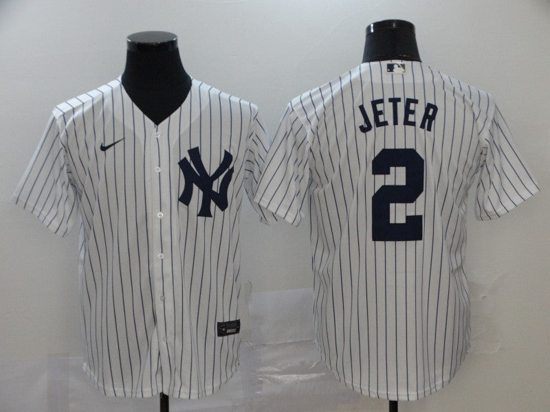 Men's New York Yankees Derek Jeter White Replica Baseball Jersey