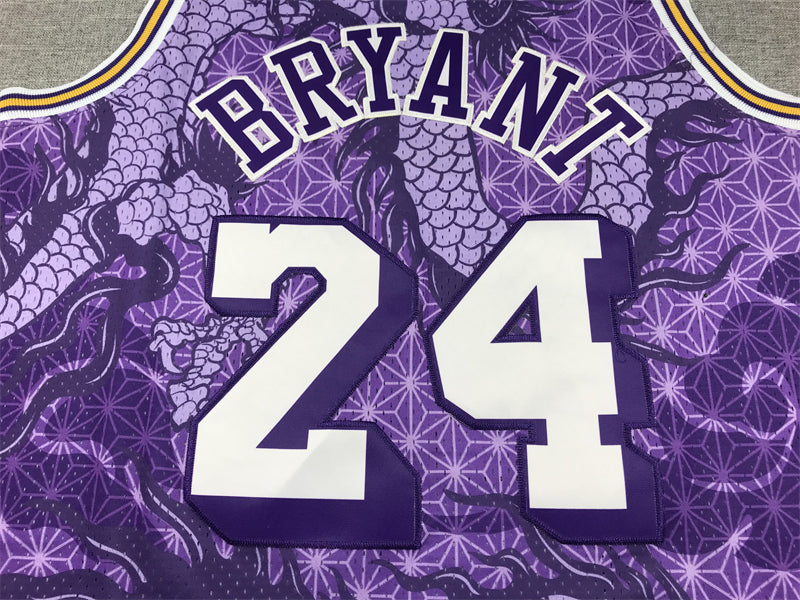 Men's Los Angeles Lakers Kobe Bryant Purple Year of Dragon Edition Swingman Jersey