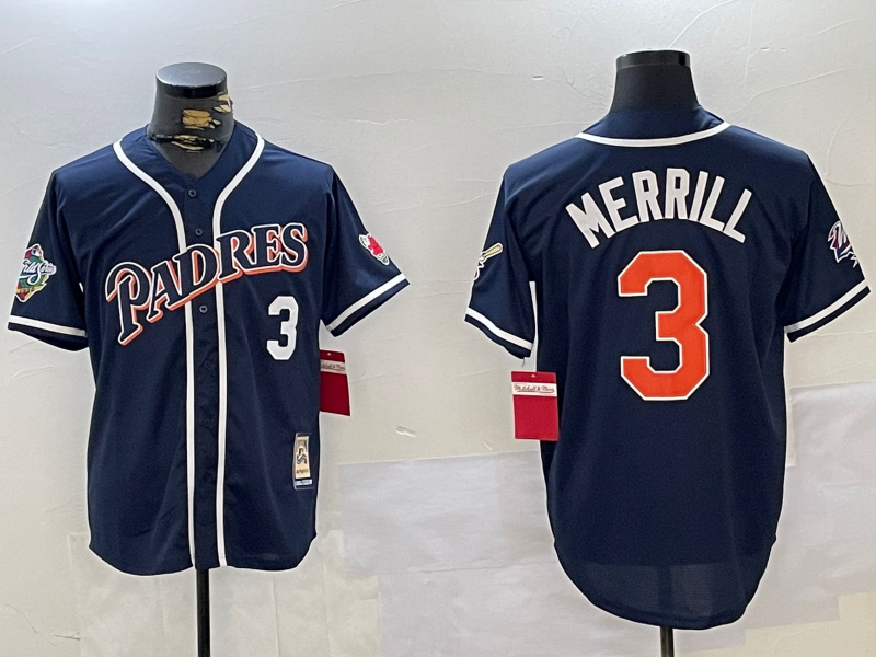 Men's San Diego Padres Jackson Merrill Navy Replica Player Jersey